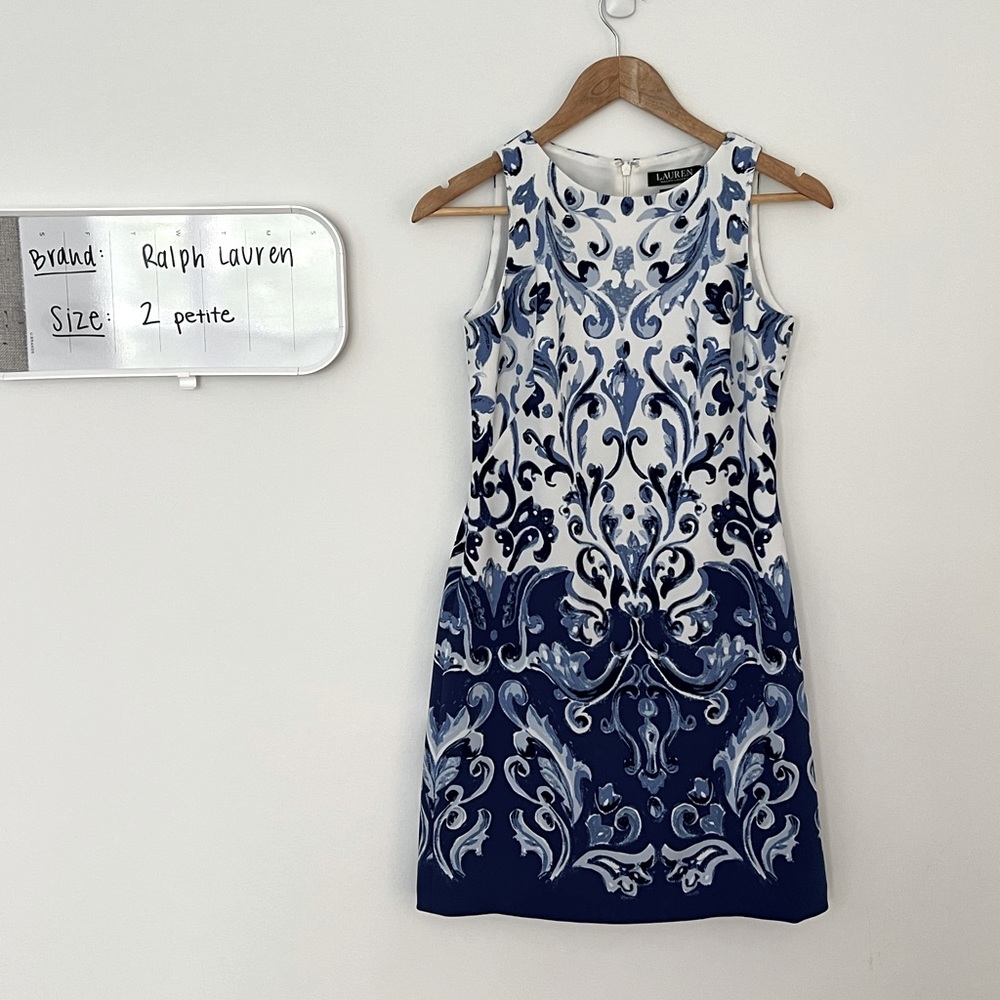 Ralph Lauren Blue and White Women's Dress